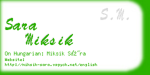 sara miksik business card